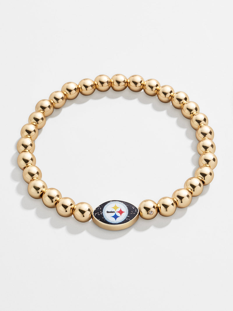 BaubleBar Pittsburgh Steelers NFL Gold Pisa Bracelet - Pittsburgh Steelers - NFL beaded stretch bracelet
