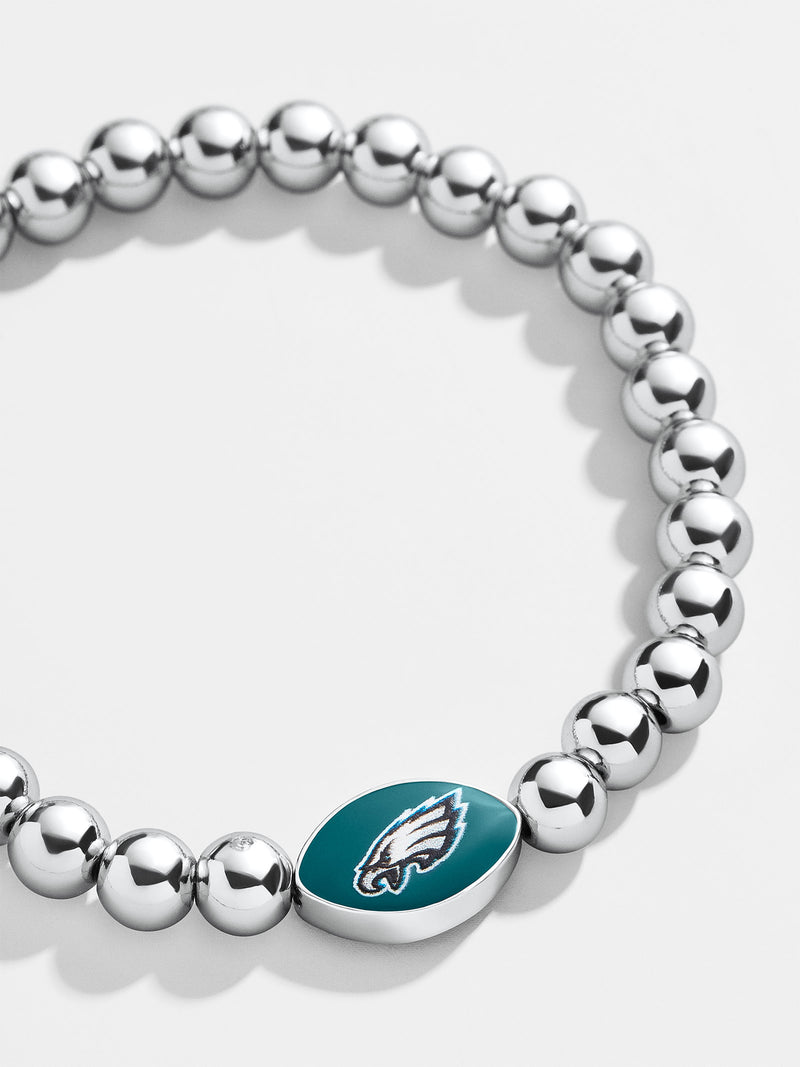 BaubleBar Philadelphia Eagles NFL Silver Pisa Bracelet - Philadelphia Eagles - NFL beaded stretch bracelet