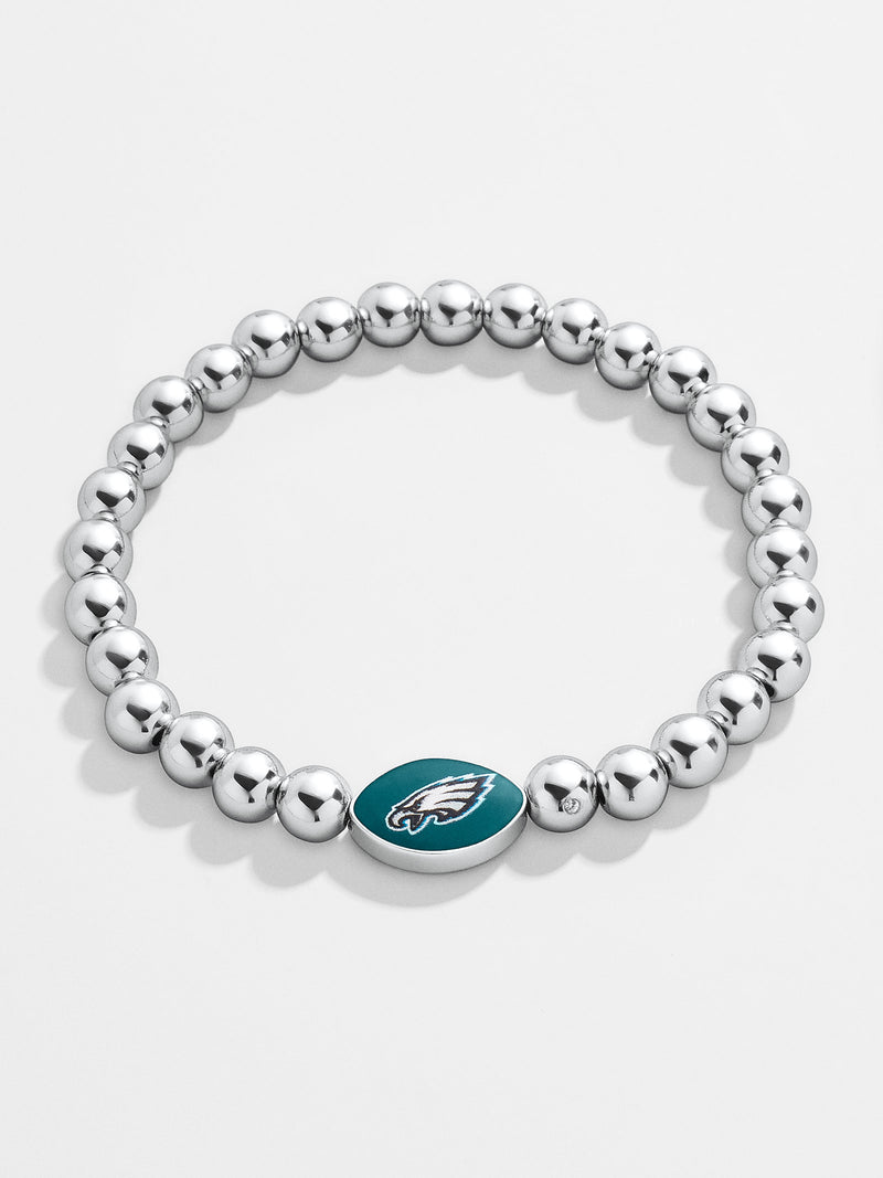 BaubleBar Philadelphia Eagles NFL Silver Pisa Bracelet - Philadelphia Eagles - NFL beaded stretch bracelet