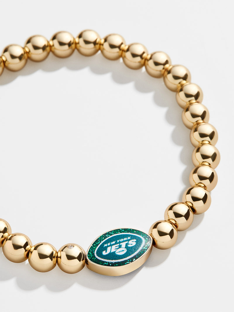 BaubleBar New York Jets NFL Gold Pisa Bracelet - New York Jets - NFL beaded stretch bracelet