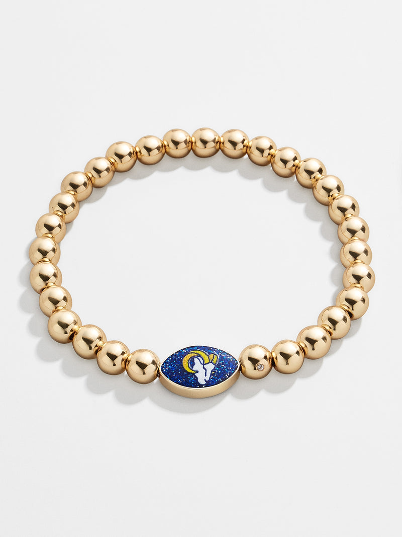 BaubleBar Los Angeles Rams NFL Gold Pisa Bracelet - Los Angeles Rams - NFL beaded stretch bracelet
