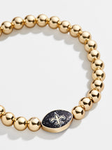 BaubleBar New Orleans Saints NFL Gold Pisa Bracelet - New Orleans Saints - NFL beaded stretch bracelet