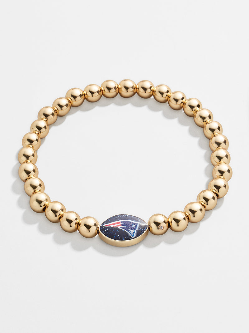 BaubleBar New England Patriots NFL Gold Pisa Bracelet - New England Patriots - NFL beaded stretch bracelet
