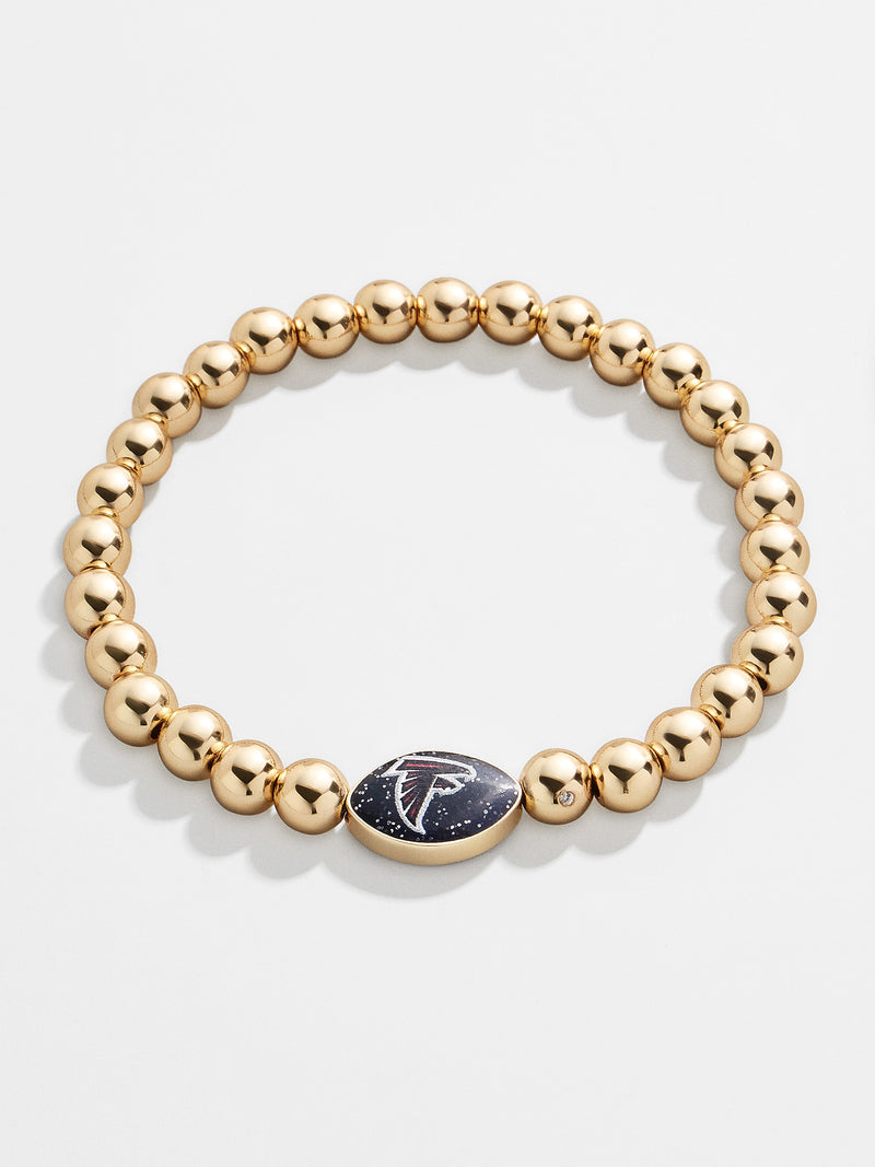 BaubleBar Atlanta Falcons NFL Gold Pisa Bracelet - Atlanta Falcons - NFL beaded stretch bracelet