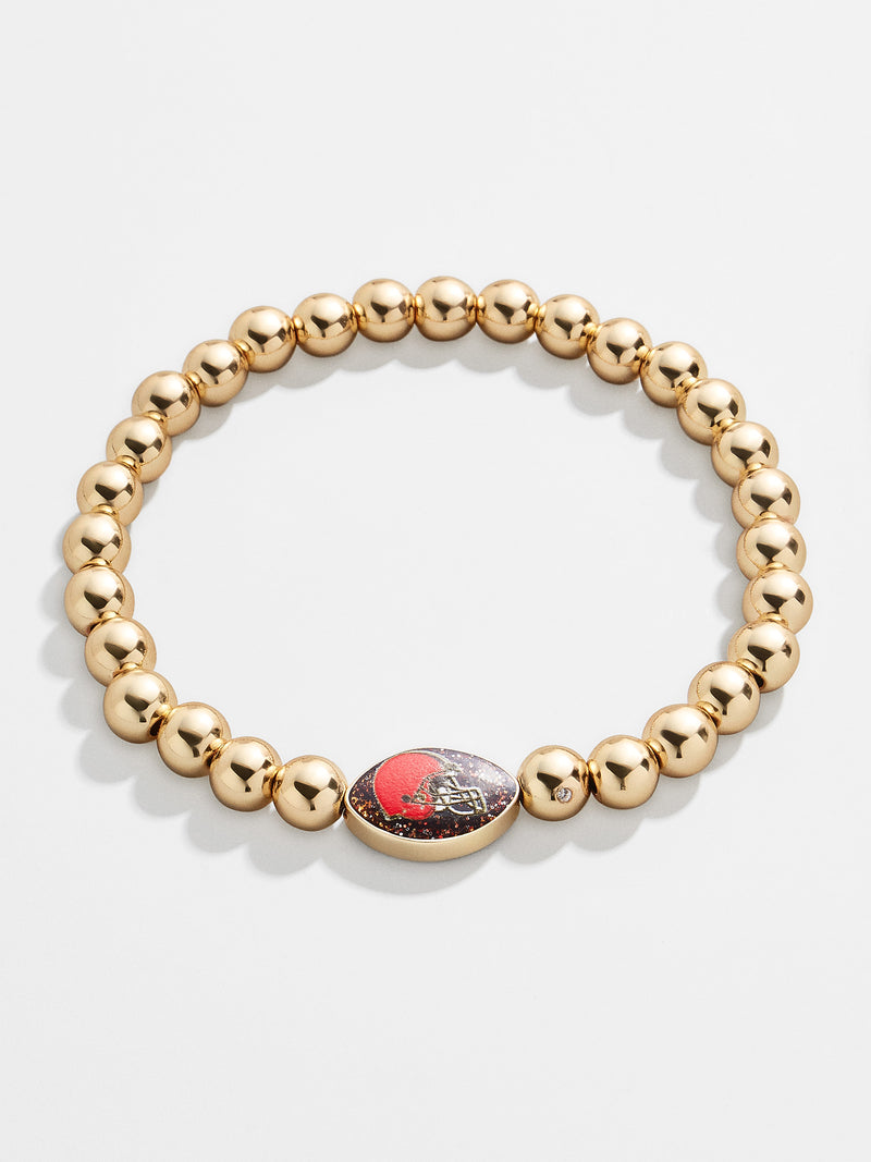 BaubleBar Cleveland Browns Gold NFL Pisa Bracelet - Cleveland Browns - NFL beaded stretch bracelet