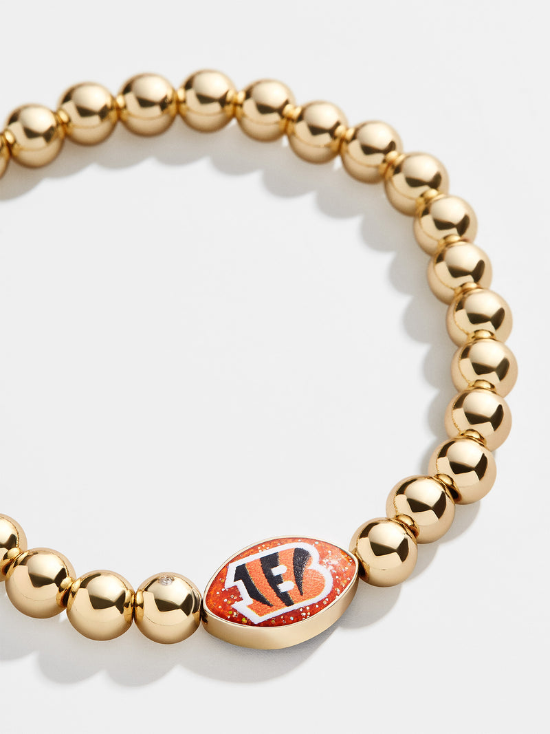 BaubleBar Cincinnati Bengals Gold NFL Pisa Bracelet - Cincinnati Bengals - NFL beaded stretch bracelet
