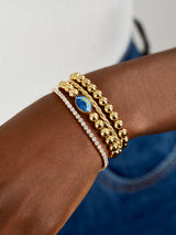 BaubleBar Los Angeles Chargers NFL Gold Pisa Bracelet - Los Angeles Chargers - 
    NFL beaded stretch bracelet
  
