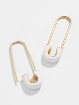 BaubleBar White  - 
    Enamel safety pin earrings
  
