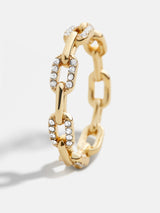 BaubleBar Pavé Hera Ring - Glass - Paperclip chain stacking ring