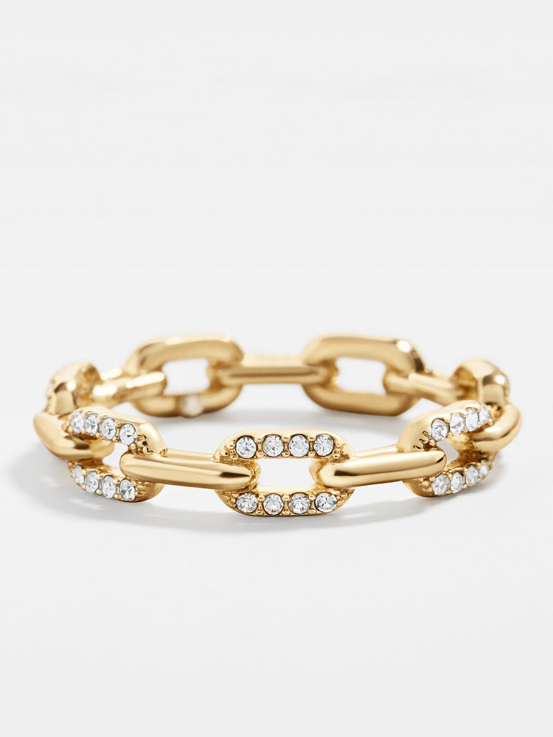 BaubleBar Pavé Hera Ring - Glass - Paperclip chain stacking ring