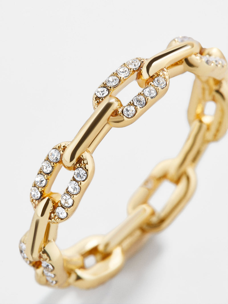 BaubleBar Pavé Hera Ring - Glass - Paperclip chain stacking ring