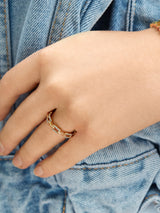 BaubleBar Pavé Hera Ring - Glass - Paperclip chain stacking ring