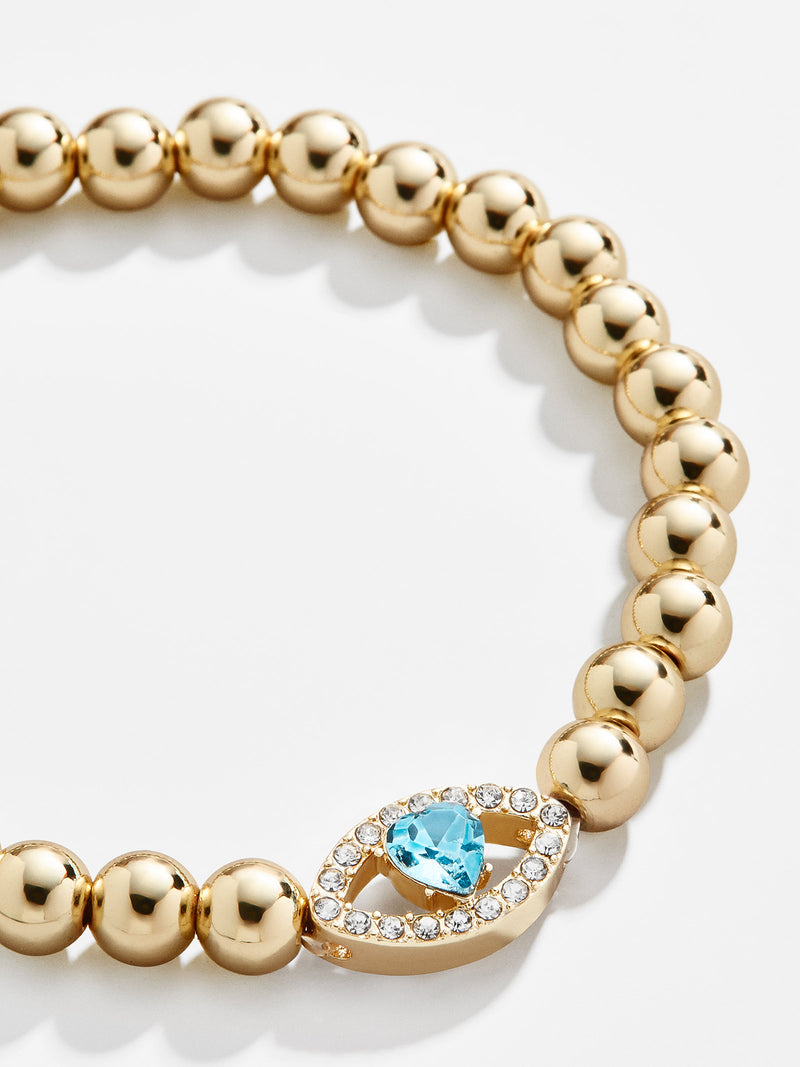 BaubleBar Iris Pisa Bracelet - Gold - 
    Evil eye gold beaded stretch bracelet
  
