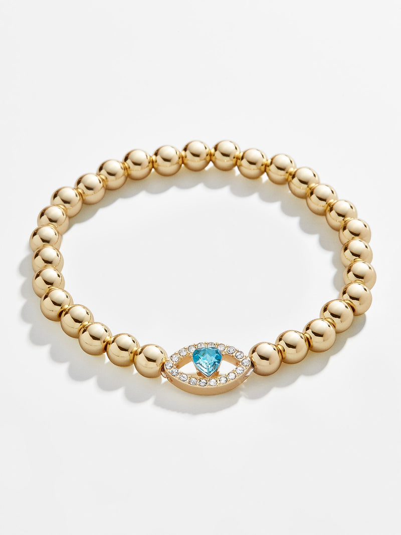 BaubleBar Iris Pisa Bracelet - Gold - 
    Evil eye gold beaded stretch bracelet
  
