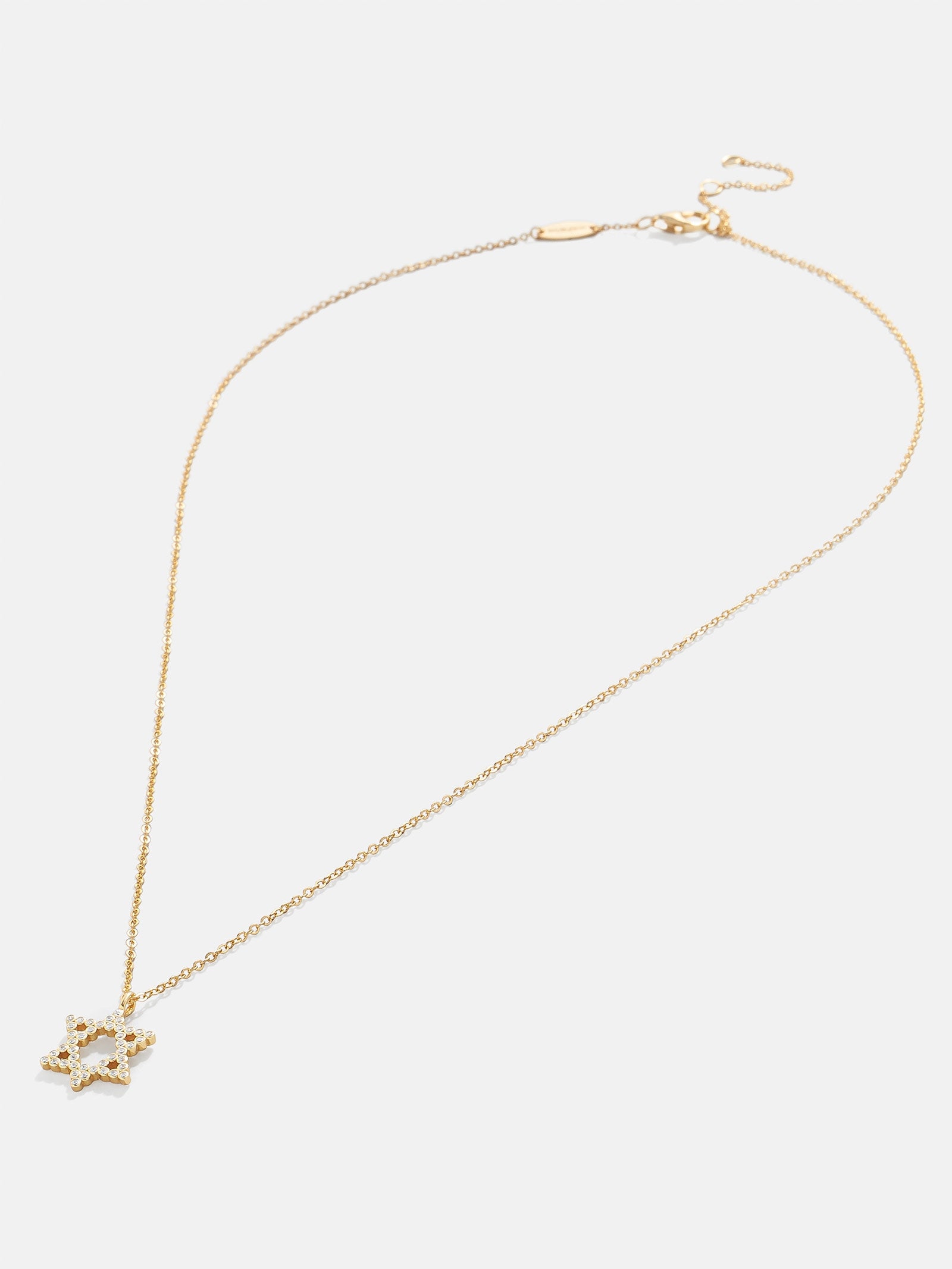 Star of David 18K Gold Necklace - Clear/Gold – 18K Gold Plated Sterling ...