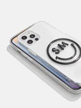 BaubleBar All Smiles Custom iPhone Case - Clear / Black - Customizable phone case