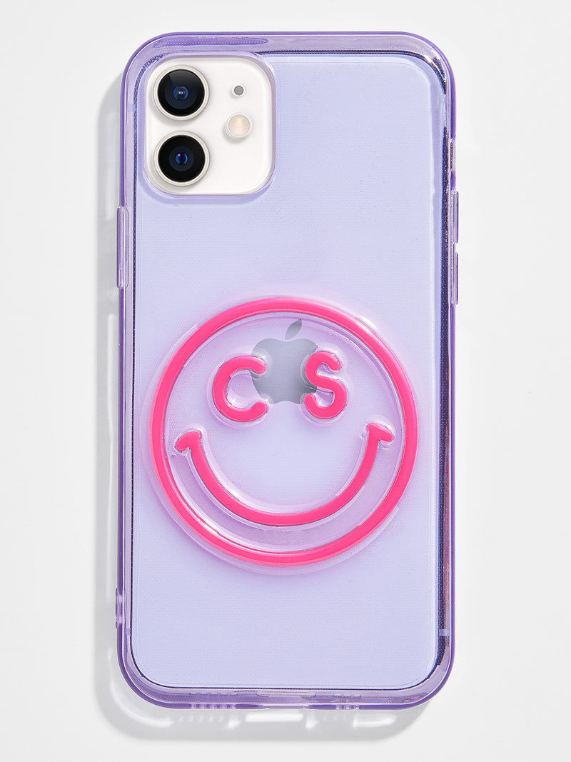 BaubleBar All Smiles Custom iPhone Case - Purple / Fuchsia - Customizable phone case