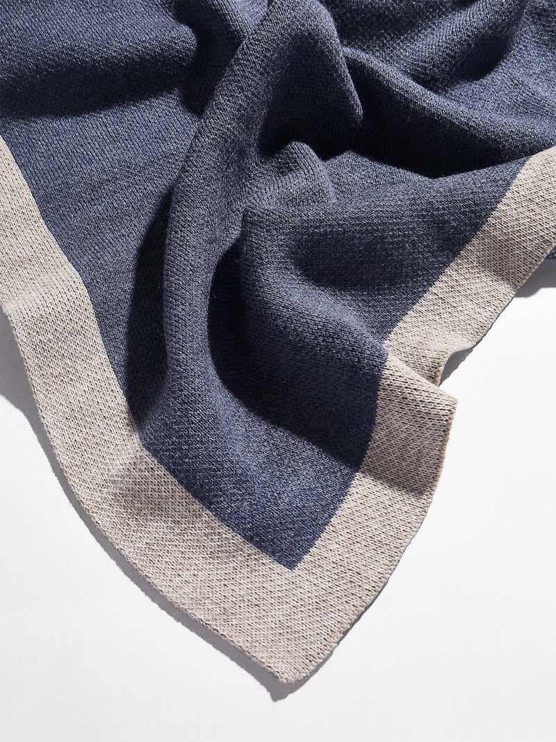 BaubleBar Spell It Out Custom Blanket - Denim Blue/Stone