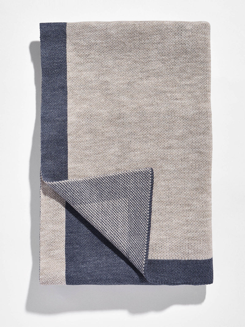 BaubleBar Spell It Out Custom Blanket - Denim Blue/Stone