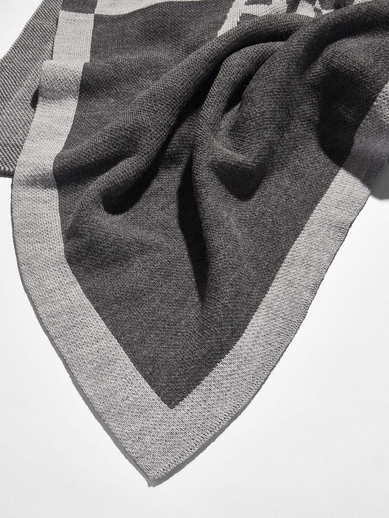 BaubleBar Spell It Out Custom Blanket - Gray/Dark Gray - 
    Custom, machine washable blanket in two sizes
  

