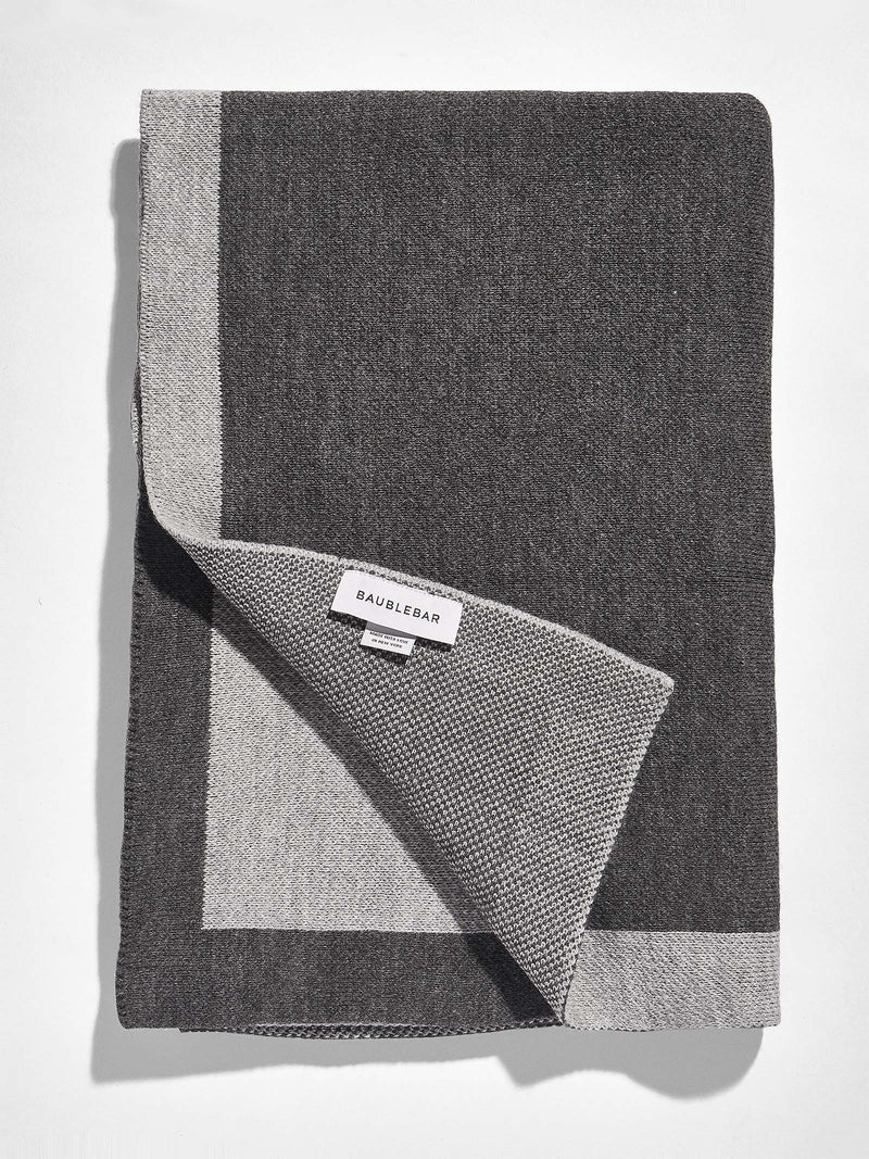 BaubleBar Spell It Out Custom Blanket - Gray/Dark Gray - 
    Custom, machine washable blanket in two sizes
  
