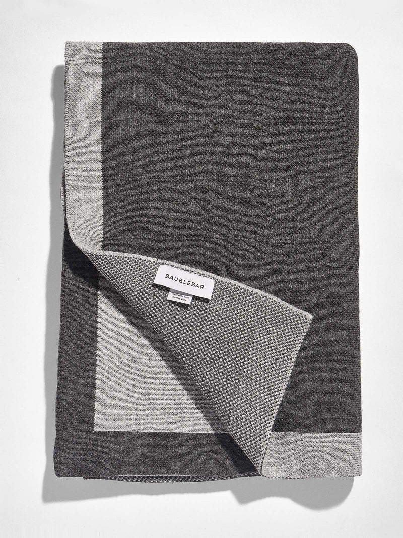 BaubleBar Spell It Out Custom Blanket - Gray/Dark Gray - 
    Custom, machine washable blanket
  
