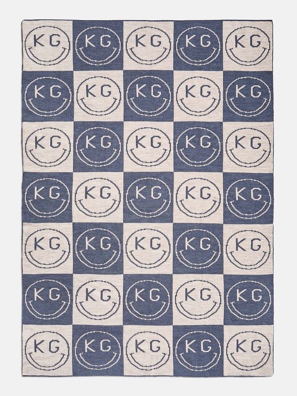 All Smiles Custom Blanket - Denim Blue/Stone