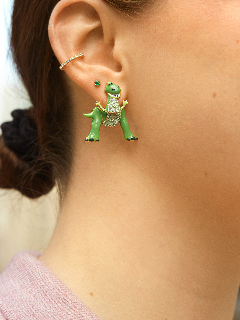 BaubleBar Toy Story Disney Pixar Rex Earrings - Green - 
    Toy Story jacket earrings
  
