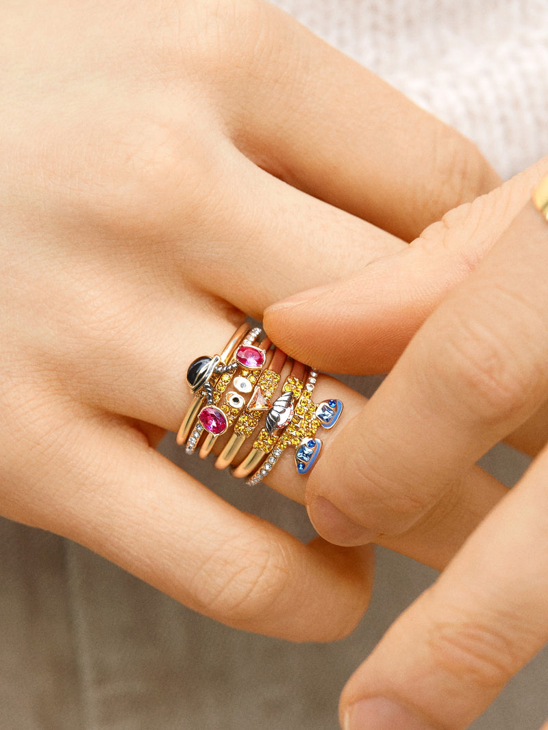 Nail rings set in gold - MAM