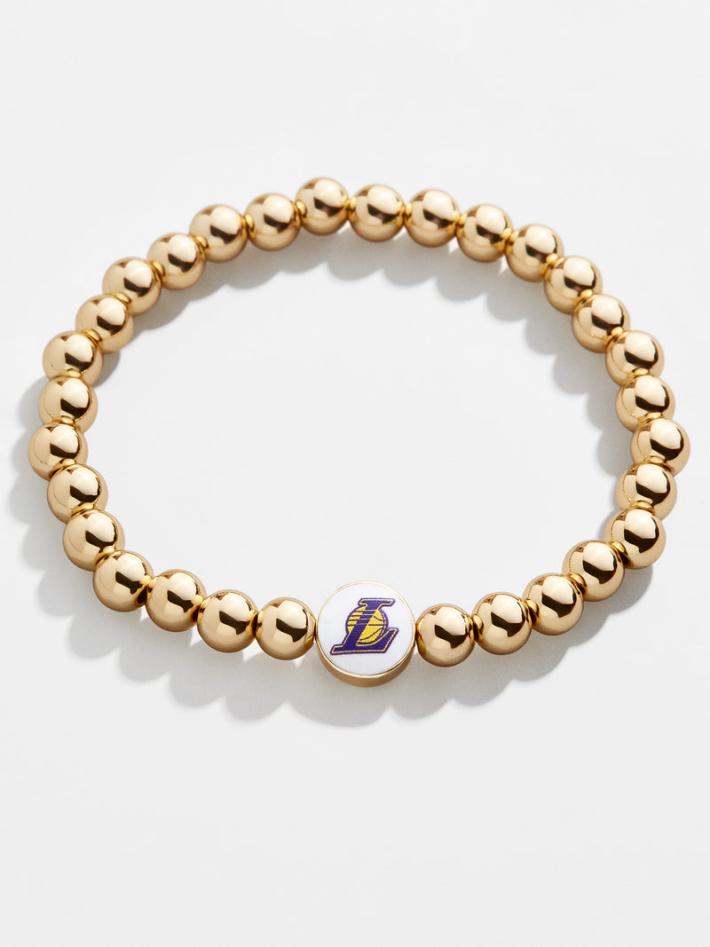BaubleBar LA Lakers Gold Pisa Bracelet - LA Lakers - 
    NBA beaded stretch bracelet
  
