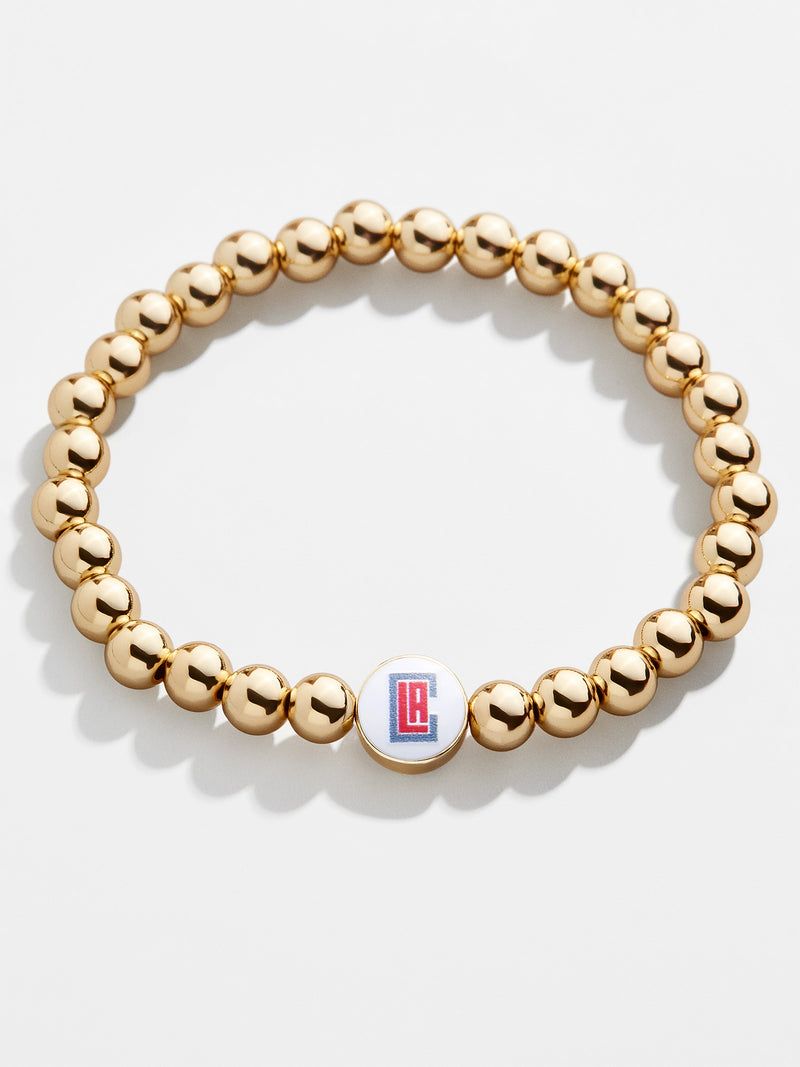 BaubleBar LA Clippers Gold Pisa Bracelet - LA Clippers - 
    NBA beaded stretch bracelet
  
