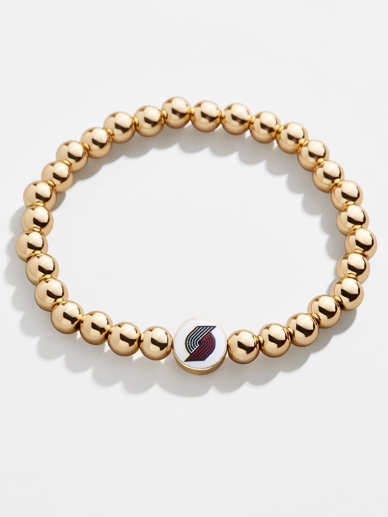 BaubleBar Portland Trail Blazers Gold Pisa Bracelet - NBA beaded stretch bracelet