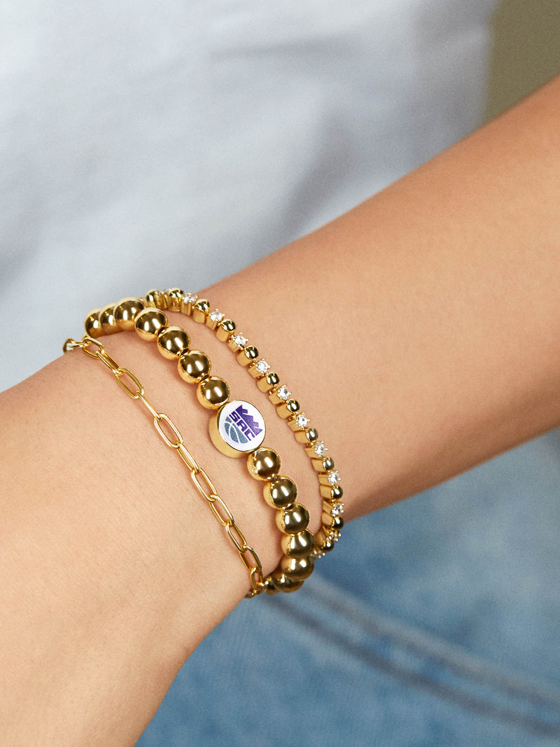 BaubleBar Sacramento Kings Gold Pisa Bracelet - NBA beaded stretch bracelet