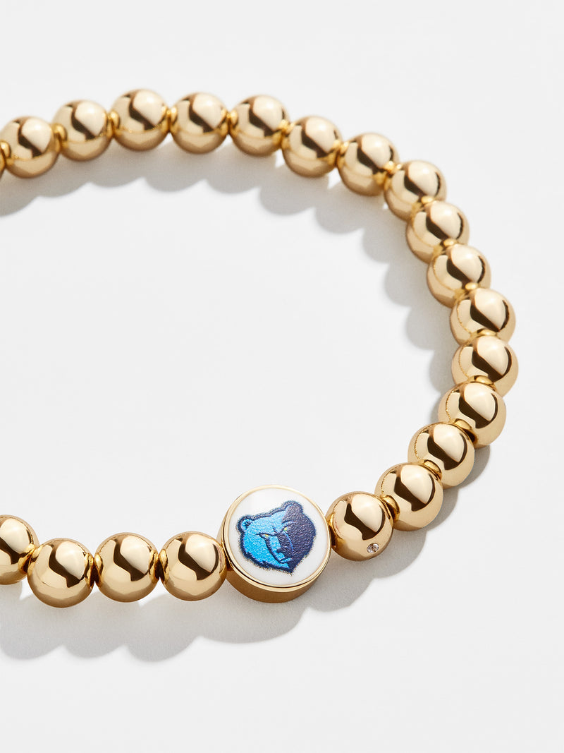 BaubleBar Memphis Grizzlies Gold Pisa Bracelet - NBA beaded stretch bracelet