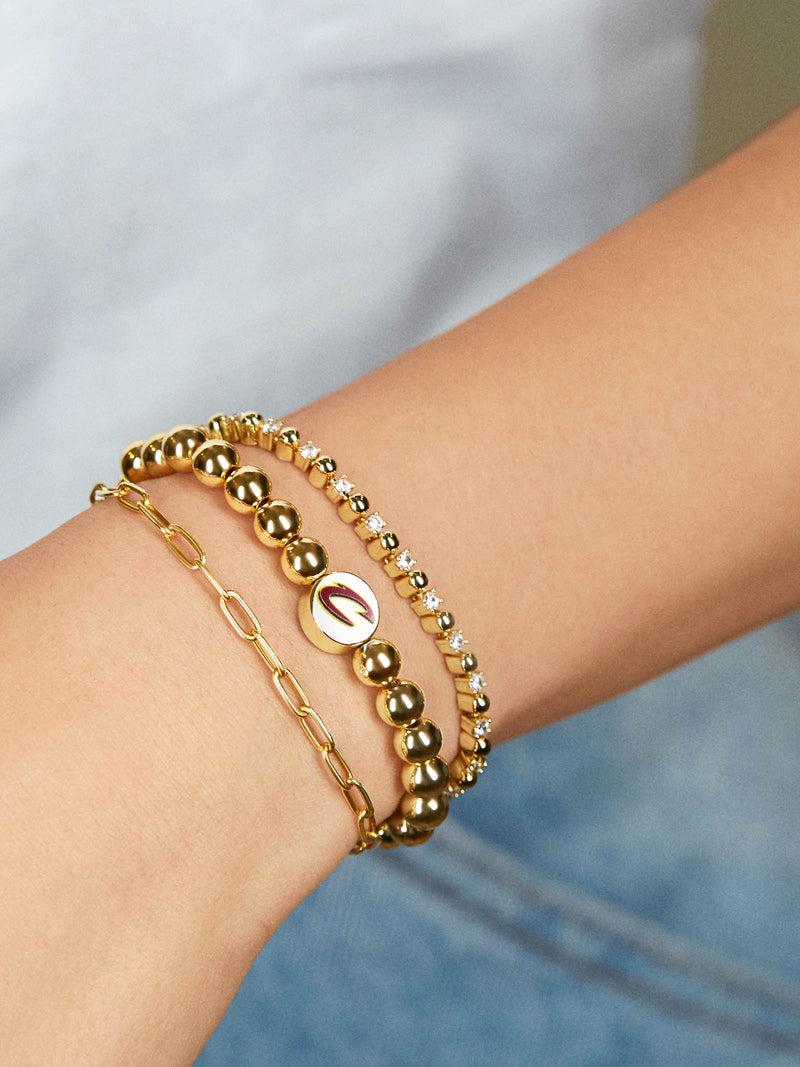 BaubleBar Cleveland Cavaliers Gold Pisa Bracelet - NBA beaded stretch bracelet