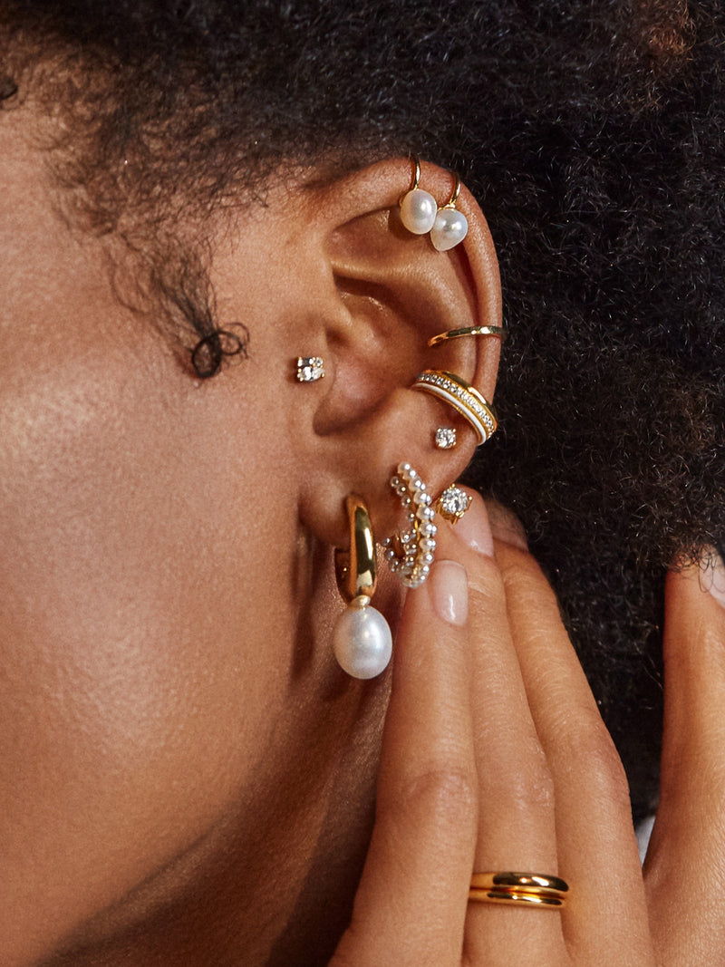 BaubleBar Ellery 18K Gold Earrings - 18K Gold Plated Sterling Silver, Cubic Zirconia stones