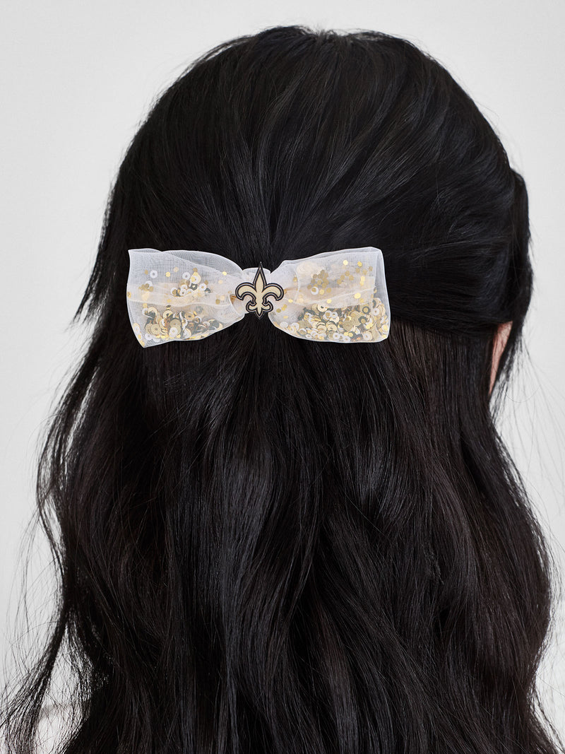 BaubleBar NFL Hair Bow - New Orleans Saints - NFL hair accessory