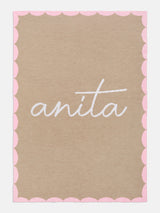 BaubleBar Subtly Scalloped Kids' Custom Blanket - Tan/Pink - Cyber Monday Ends Tonight: Enjoy 20% Off​