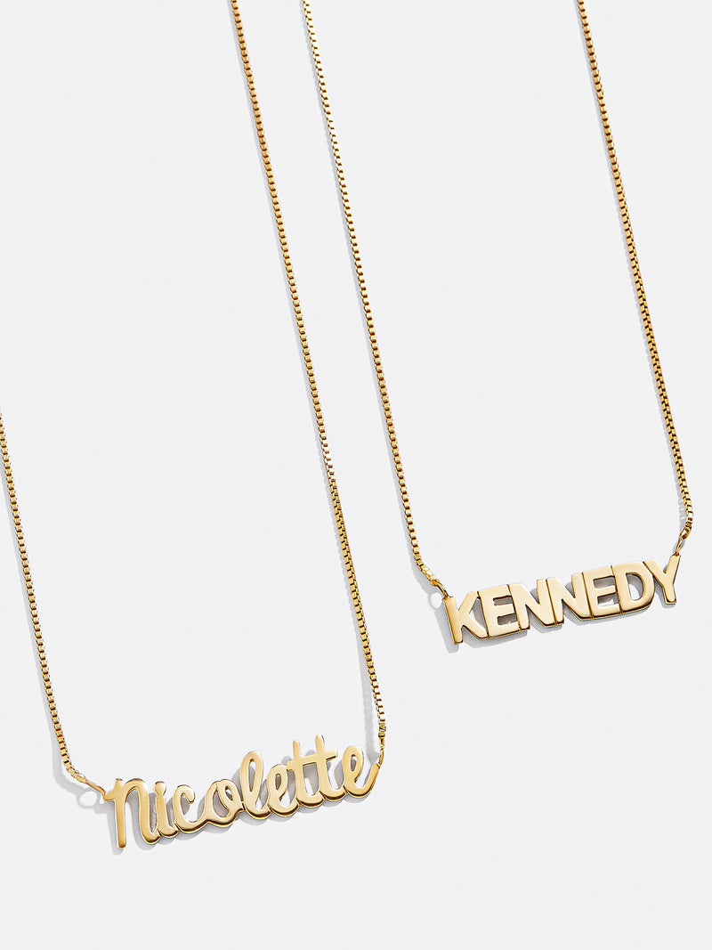 BaubleBar 18K Gold Box Chain Custom Nameplate Necklace - Gold - Get Gifting: Enjoy 20% Off​