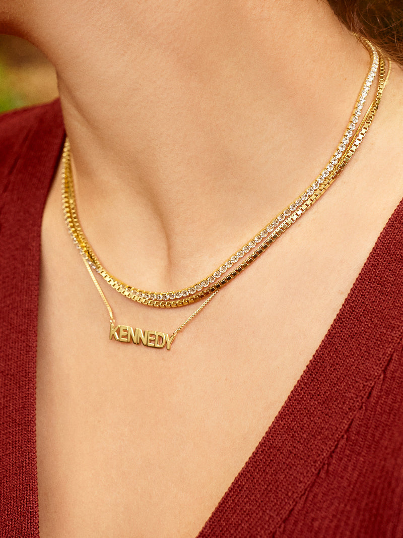 14K Solid Gold Mini Name Necklace