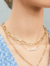 BaubleBar 18K Gold Box Chain Custom Nameplate Necklace - Gold - Get Gifting: Enjoy 20% Off​