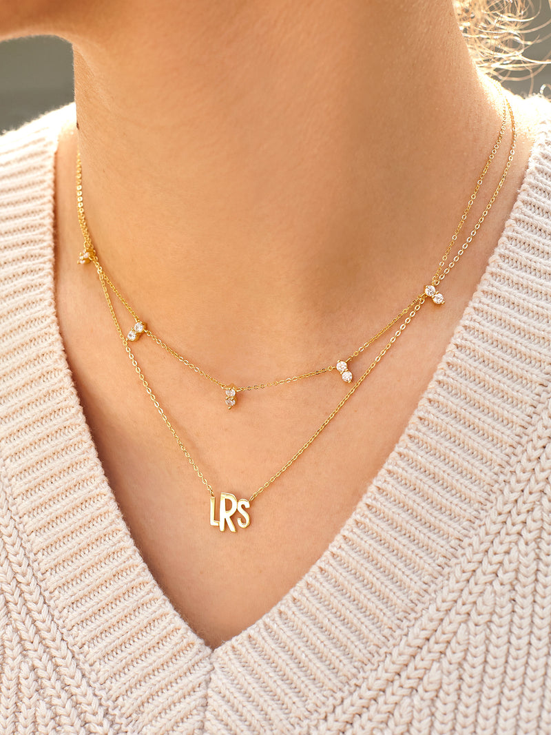 BaubleBar 14K Gold Custom Monogram Necklace - Gold - 
    18K Gold Plated Sterling Silver
  
