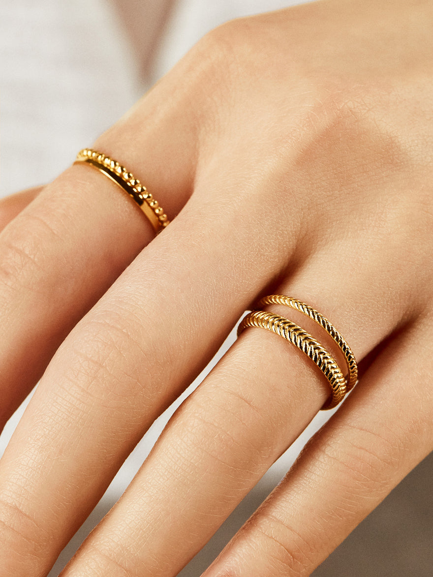 Mamie 18K Gold Vermeil Ring Set - Gold