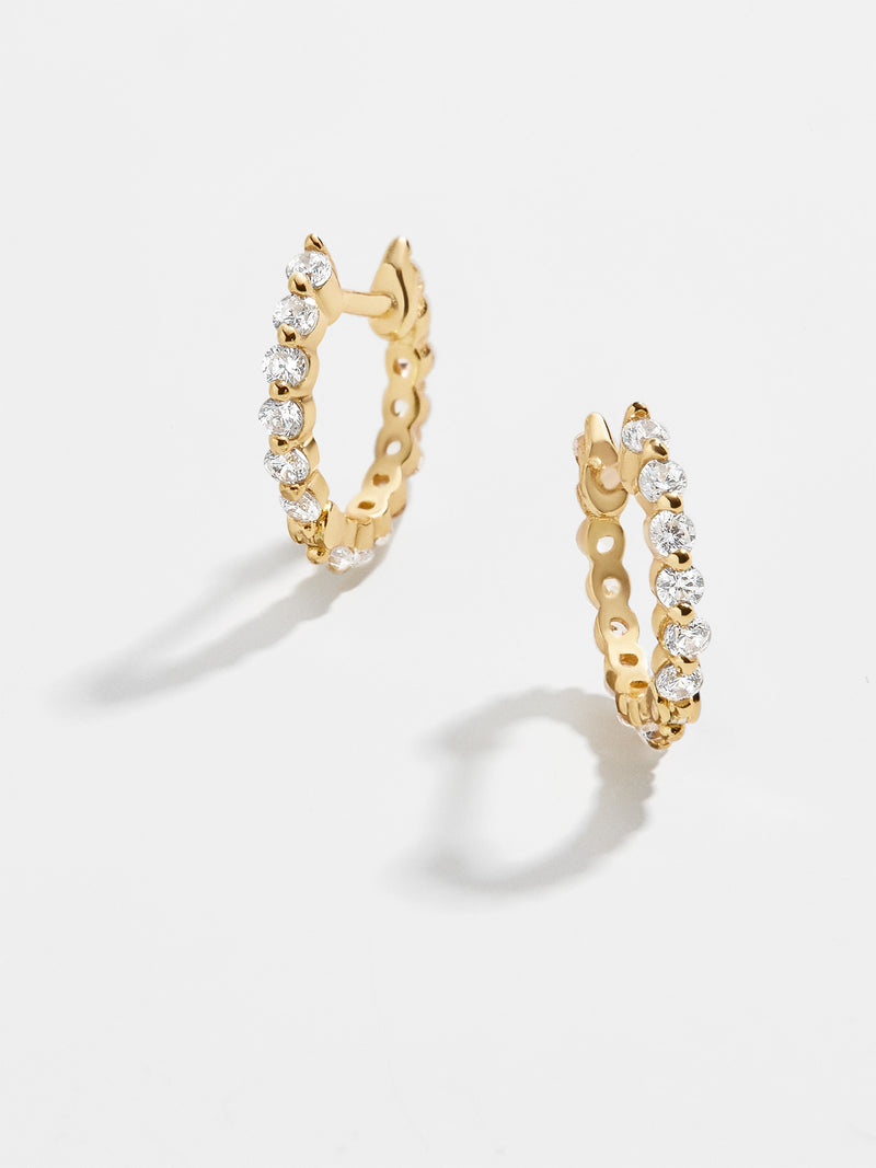 BaubleBar Izzy 18K Gold Earrings - Clear/Gold - 
    18K Gold Plated Sterling Silver, Cubic Zirconia stones
  
