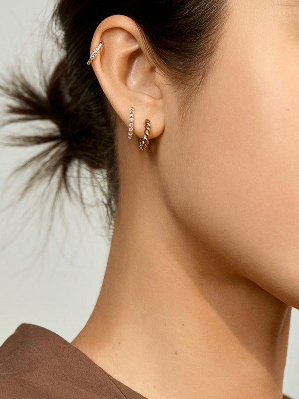 Izzy 18K Gold Earrings - Clear/Gold