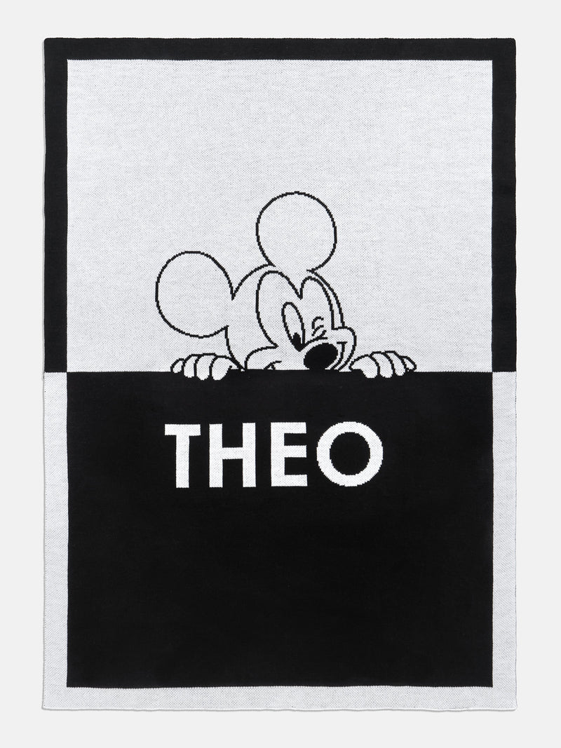 BaubleBar Mickey Mouse Disney Custom Blanket - Black/White - Custom, machine washable blanket