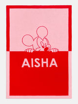 BaubleBar Mickey Mouse Disney Custom Blanket - Red/Pink - Custom, machine washable blanket