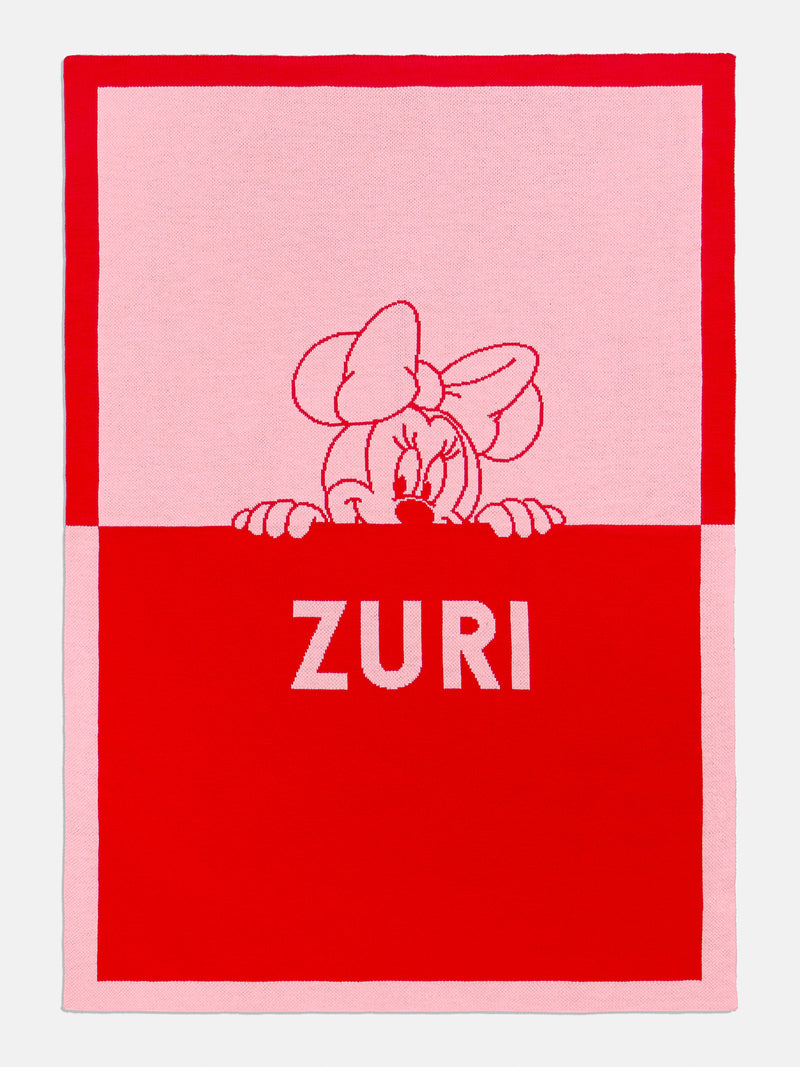 BaubleBar Minnie Mouse Disney Custom Blanket - Red/Pink - Custom, machine washable blanket