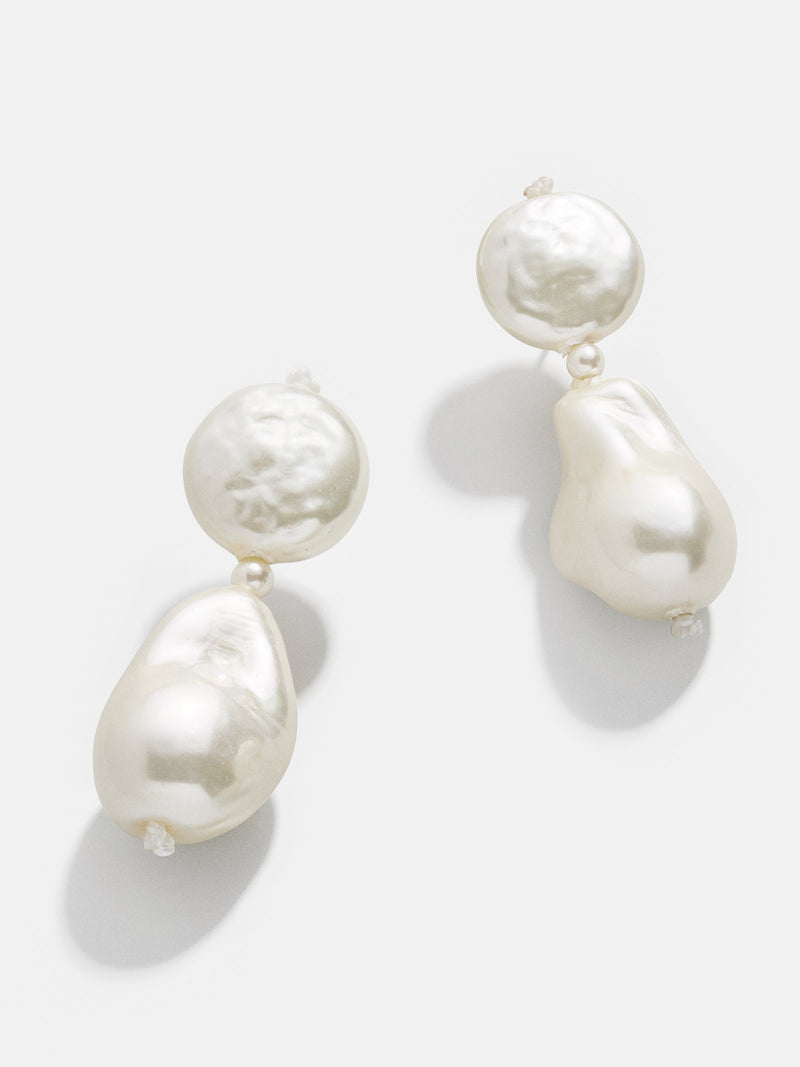 BaubleBar Elle Earrings - White - 
    Pearl drop earrings
  
