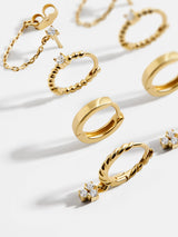 BaubleBar Luna 18K Gold Earring Set - Clear/Gold - Cyber Monday Ends Tonight: Enjoy 30% Off​